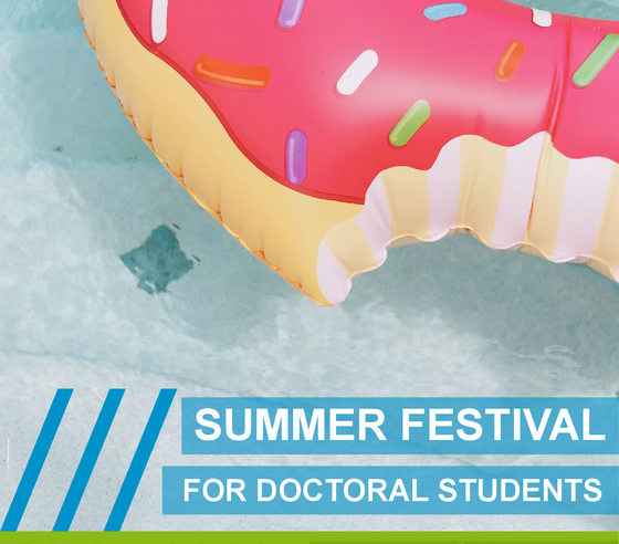 Poster mit Bild von einem Donut-Schwimmring in Wasser